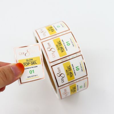 Certificat ISO Cosmétiques personnalisés étiquette Imprimé Étiquette de toilette étiquette adhésive