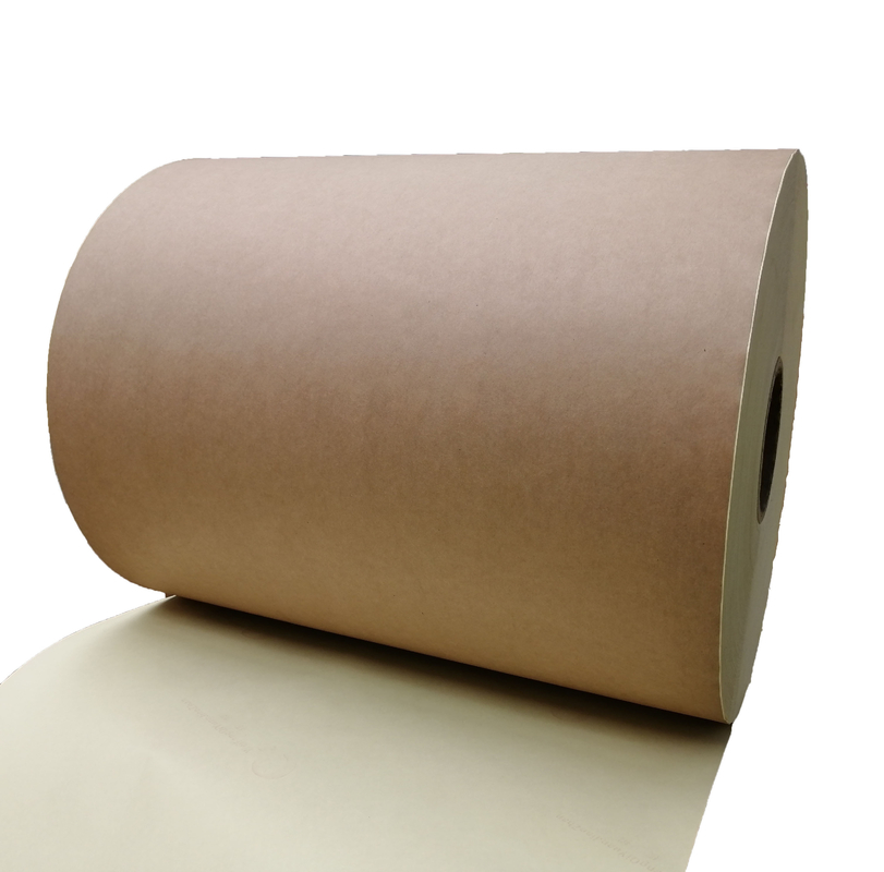 HM0633 Papier kraft brun foncé Adhésif Papier adhésif Étiquette stock en feuille avec du papier kraft revêtu de PE
