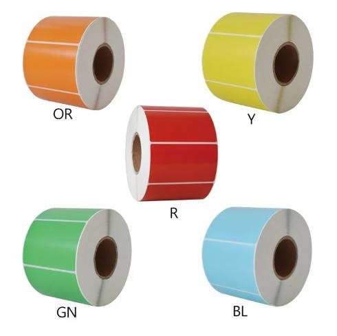 Orange Jaune Rouge Bleu Vert Couleur Autocollant thermique Étiquette thermique Autocollant de code à barres thermique